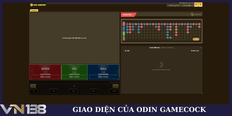 Giao diện của Odin Gamecock